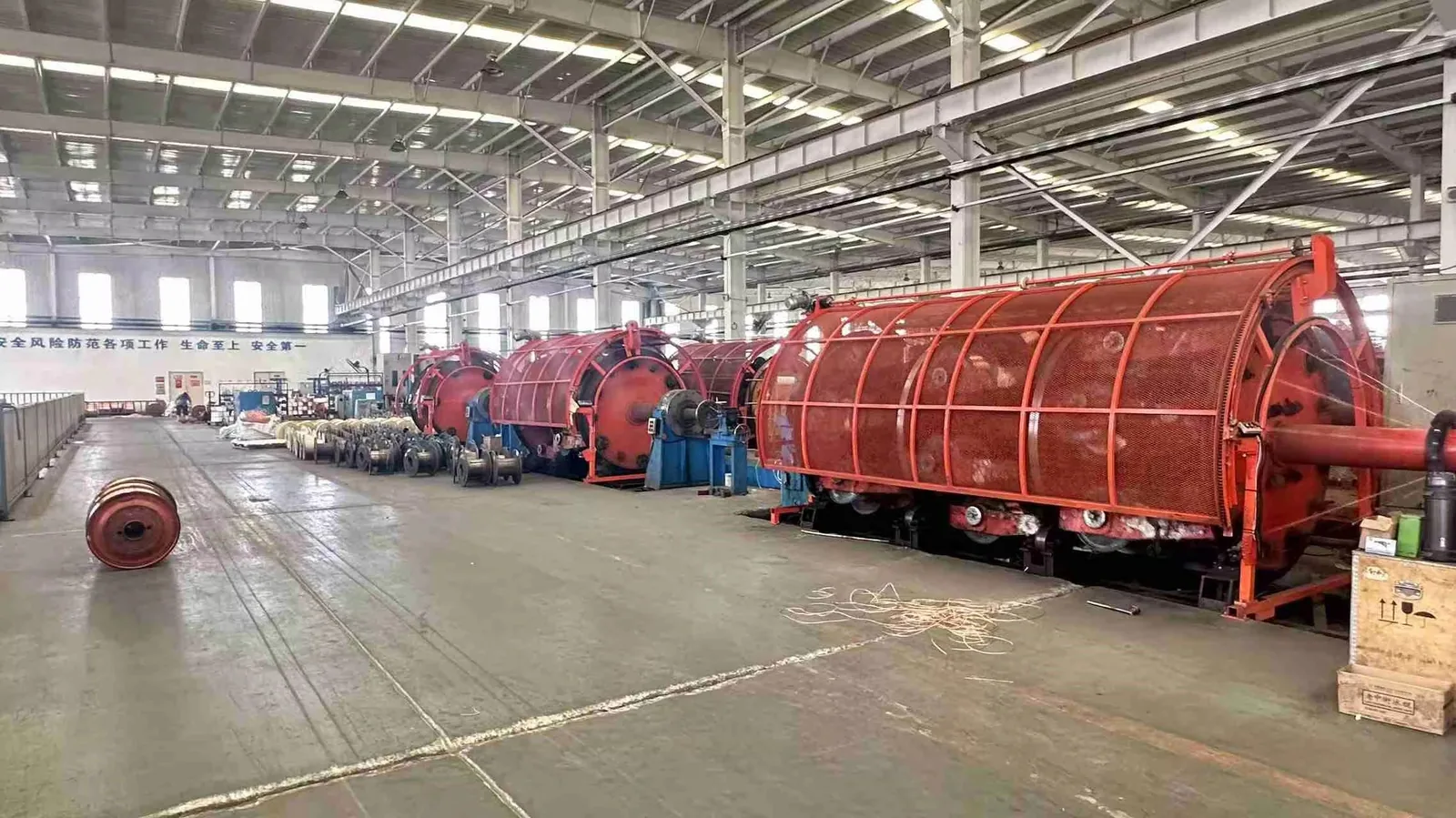 Cable drum winding workshop