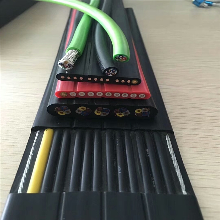 Bridge Crane Flat Cable — Flat Festoon and Traveling Cable with Steel Wire Edge Reinforcement for Overhead Bridge Crane Cross-Travel and Long-Travel Power & Control