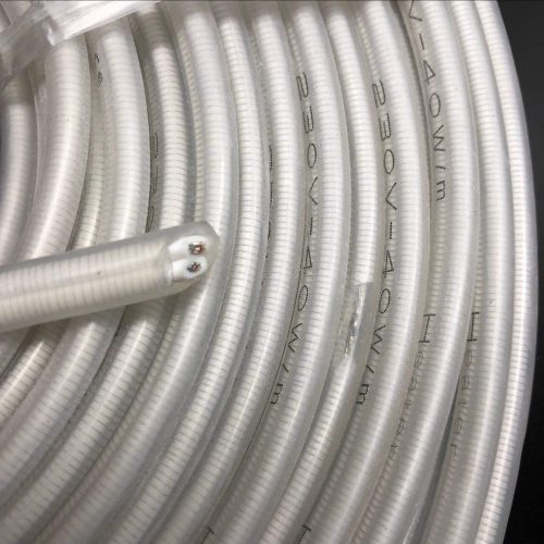 230V 30W/M Insulated Copper Heating Cable Flexible Parallel Silicone Rubber Coated Constant Wattage